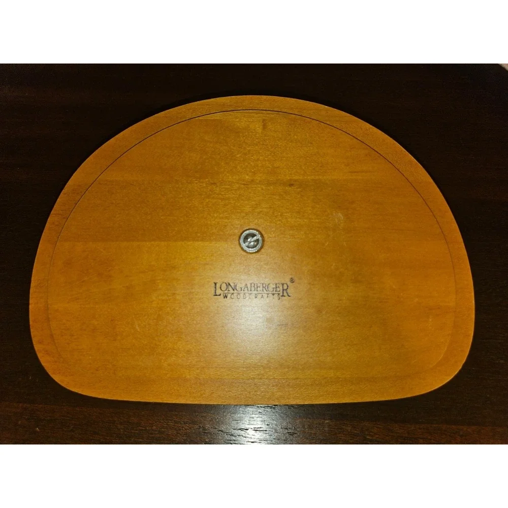 Longaberger Glad Tidings Holiday Christmas Wooden Basket Lid Green Knob